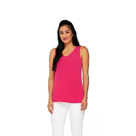 Susan Graver Womens 3X 2 Pc Jacquard Lace Scarf Top with Knit Tank Top Blue NWT - Picture 4 of 7